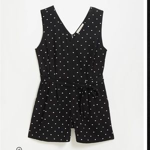Loft Clip Dot Double V Romper 4 Petite